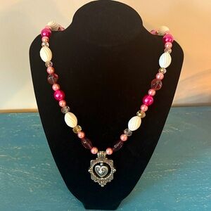 Brighton Life Heart Spirt spinning charm on pearl strand